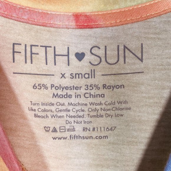 Fifth Sun Proud Pride Rainbow Tie Front Tee Shirt - Picture 6 of 6